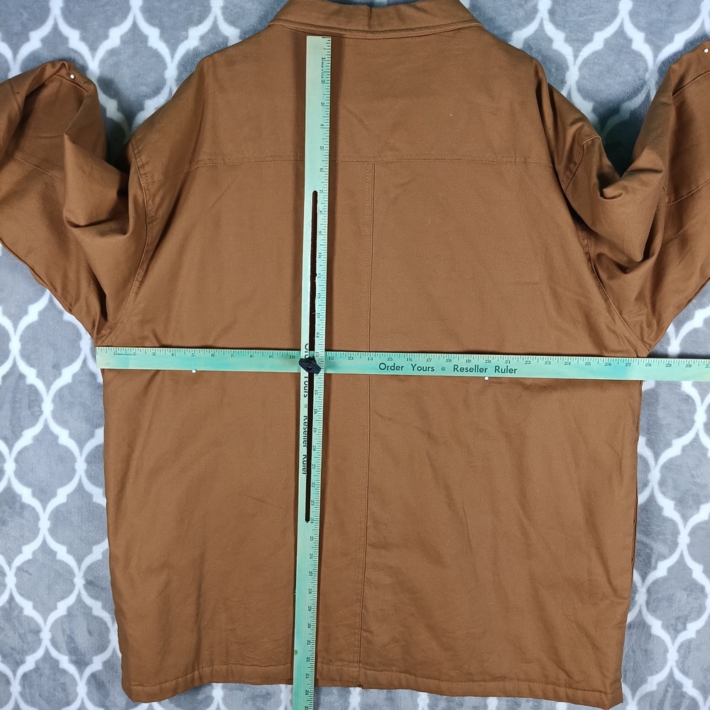 Dickies Work Jacket Mens 3XL Brown Duck Canvas Quilt Lined Reinforced Elbows - Picture 4 of 10